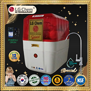 Lg Chem Cool Pompali 12 Li̇tre 7 Fi̇ltre 14 Aşama Mi̇neral Alkali̇ Ve Gümüş İyon Fi̇ltreli̇ Kirmizi-beyaz Renk Su Aritma Ci̇hazi.