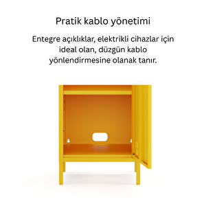 Pera Metal Elbise Dolabı, Soyunma Dolabı, Tek Kapılı, 41,50 X 40 X 189,50 Cm - Ral 1018 Sarı