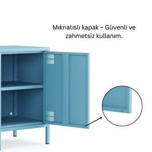 Pera Komodin Kapaklı 41,5 X 40 X 64,50 Cm - Ral 5024 Mavi