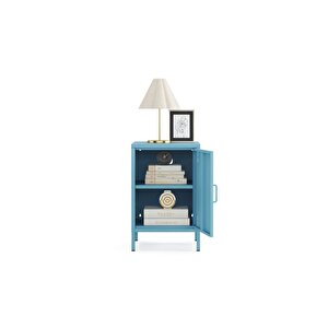 Pera Komodin Kapaklı 41,5 X 40 X 64,50 Cm - Ral 5024 Mavi Ral 5024