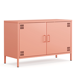 Pera Tv Ünitesi, Tv Dolabı,2 Kapaklı Dolap 100,50 X 40 X 64,50 Cm - Ral 3022 Somon Ral 3022