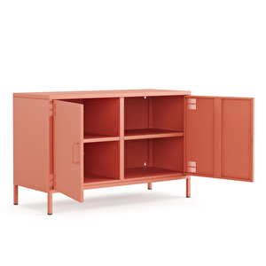 Pera Tv Ünitesi, Tv Dolabı,2 Kapaklı Dolap 100,50 X 40 X 64,50 Cm - Ral 3022 Somon