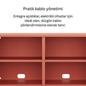 Pera Tv Ünitesi, Tv Dolabı,2 Kapaklı Dolap 100,50 X 40 X 64,50 Cm - Ral 3022 Somon