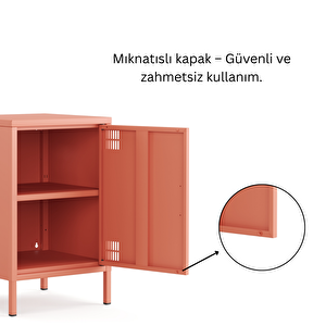 Pera Komodin Kapaklı 41,5 X 40 X 64,50 Cm - Ral 3022 Somon