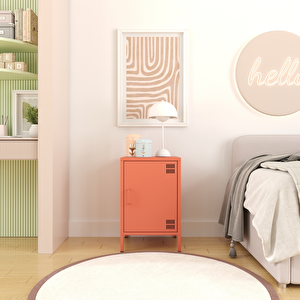 Pera Komodin Kapaklı 41,5 X 40 X 64,50 Cm - Ral 3022 Somon Ral 3022