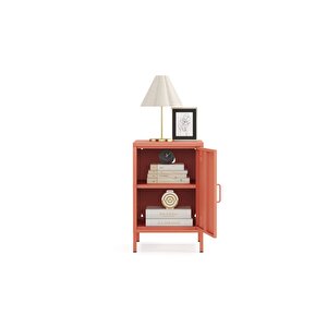 Pera Komodin Kapaklı 41,5 X 40 X 64,50 Cm - Ral 3022 Somon Ral 3022