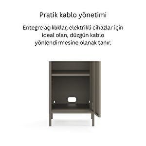 Pera Metal Elbise Dolabı, Soyunma Dolabı, Tek Kapılı, 41,50 X 40 X 189,50 Cm - Ral 7039 Antrasit
