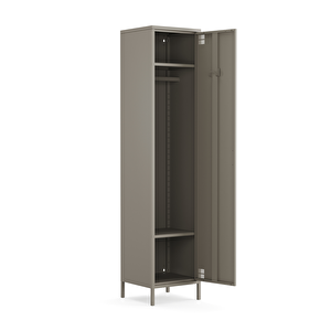 Pera Metal Elbise Dolabı, Soyunma Dolabı, Tek Kapılı, 41,50 X 40 X 189,50 Cm - Ral 7039 Antrasit