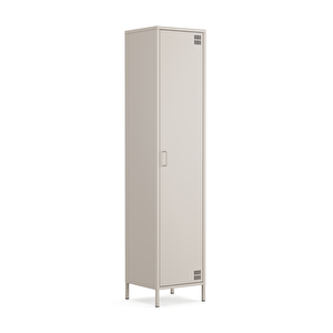 Pera Metal Elbise Dolabı, Soyunma Dolabı, Tek Kapılı, 41,50 X 40 X 189,50 Cm - Bej Rengi