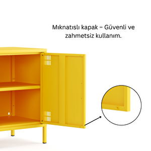 Pera Komodin Kapaklı 41,5 X 40 X 64,50 Cm - Ral 1018 Sarı