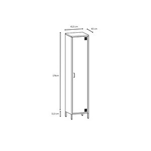 Pera Metal Elbise Dolabı, Soyunma Dolabı, Tek Kapılı, 41,50 X 40 X 189,50 Cm- Ral 9016 Beyaz