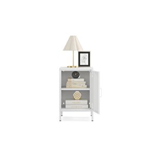 Pera Komodin Kapaklı 41,5 X 40 X 64,50 Cm - 9016 Beyaz Ral 9016