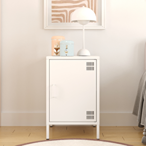 Pera Komodin Kapaklı 41,5 X 40 X 64,50 Cm - 9016 Beyaz Ral 9016