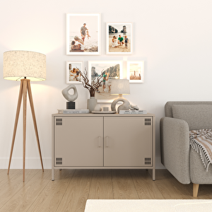 Pera Tv Ünitesi, Tv Dolabı,2 Kapaklı Dolap 100,50 X 40 X 64,50 Cm - Bej Rengi Kum Beji