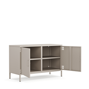 Pera Tv Ünitesi, Tv Dolabı,2 Kapaklı Dolap 100,50 X 40 X 64,50 Cm - Bej Rengi