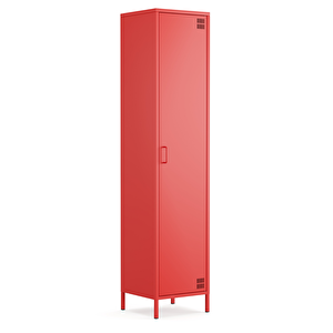 Pera Metal Elbise Dolabı, Soyunma Dolabı, Tek Kapılı, 41,50 X 40 X 189,50 Cm - Ral 3020 Kırmızı Ral 3020