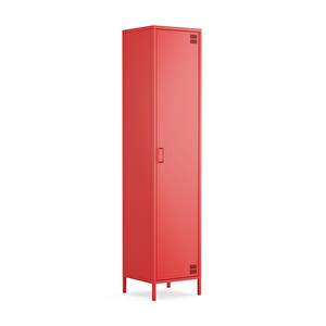 Pera Metal Elbise Dolabı, Soyunma Dolabı, Tek Kapılı, 41,50 X 40 X 189,50 Cm - Ral 3020 Kırmızı