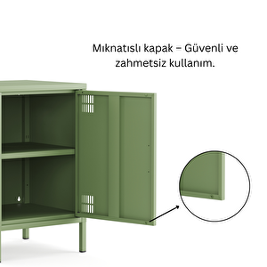 Pera Komodin Kapaklı 41,5 X 40 X 64,50 Cm - Ral 6011 Yeşil