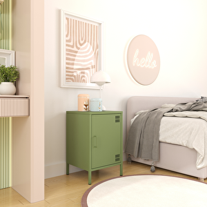 Pera Komodin Kapaklı 41,5 X 40 X 64,50 Cm - Ral 6011 Yeşil Ral 6011