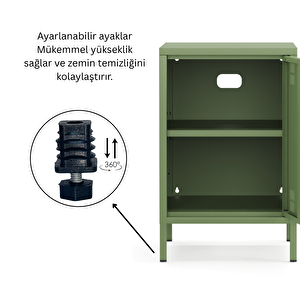 Pera Komodin Kapaklı 41,5 X 40 X 64,50 Cm - Ral 6011 Yeşil