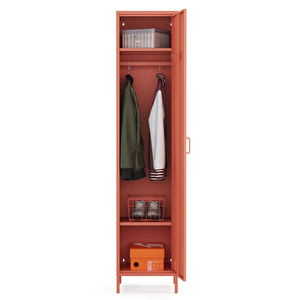 Pera Metal Elbise Dolabı, Soyunma Dolabı, Tek Kapılı, 41,50 X 40 X 189,50 Cm - Ral 3022 Somon Ral 3022