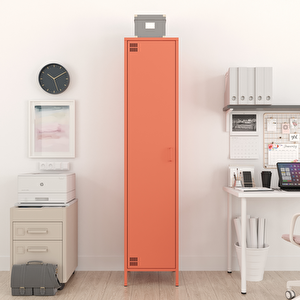 Pera Metal Elbise Dolabı, Soyunma Dolabı, Tek Kapılı, 41,50 X 40 X 189,50 Cm - Ral 3022 Somon