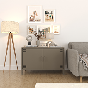 Tv Ünitesi, Tv Dolabı,2 Kapaklı Dolap 100,50 X 40 X 64,50 Cm - Ral 7039 Antrasit Ral 7039