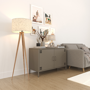 Tv Ünitesi, Tv Dolabı,2 Kapaklı Dolap 100,50 X 40 X 64,50 Cm - Ral 7039 Antrasit Ral 7039