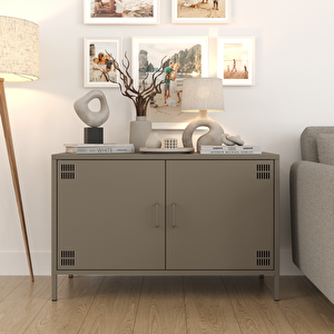 Tv Ünitesi, Tv Dolabı,2 Kapaklı Dolap 100,50 X 40 X 64,50 Cm - Ral 7039 Antrasit Ral 7039