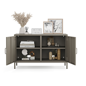 Tv Ünitesi, Tv Dolabı,2 Kapaklı Dolap 100,50 X 40 X 64,50 Cm - Ral 7039 Antrasit Ral 7039