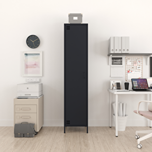 Pera Metal Elbise Dolabı, Soyunma Dolabı, Tek Kapılı, 41,50 X 40 X 189,50 Cm - Ral 7016 Antrasit 7016 Antrasit