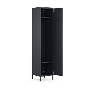 Pera Metal Elbise Dolabı, Soyunma Dolabı, Tek Kapılı, 41,50 X 40 X 189,50 Cm - Ral 7016 Antrasit