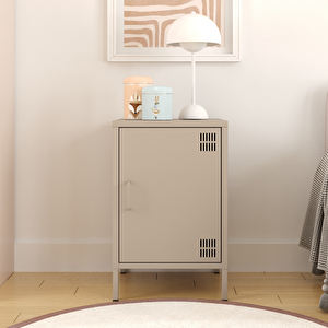 Pera Komodin Kapaklı 41,5 X 40 X 64,50 Cm - Bey Rengi 1179 Kum Beji