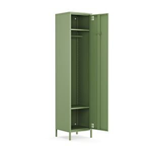 Pera Metal Elbise Dolabı, Soyunma Dolabı, Tek Kapılı, 41,50 X 40 X 189,50 Cm - Ral 6011 Yeşil