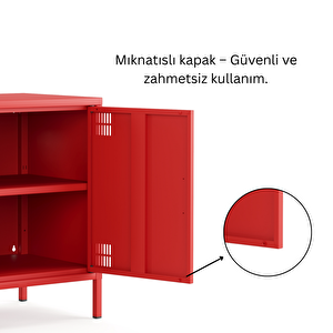 Pera Komodin Kapaklı 41,5 X 40 X 64,50 Cm 3020 Kırmızı