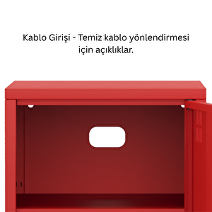 Pera Komodin Kapaklı 41,5 X 40 X 64,50 Cm 3020 Kırmızı