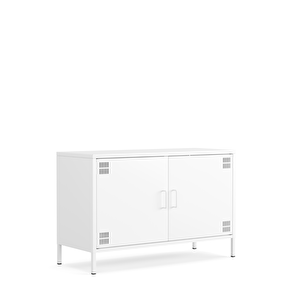 Pera Tv Ünitesi, Tv Dolabı,2 Kapaklı Dolap 100,50 X 40 X 64,50 Cm - Ral 9016 Beyaz