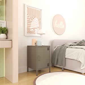 Pera Komodin Kapaklı 41,5 X 40 X 64,50 Cm - Ral 7039 Antrasit Ral 7039