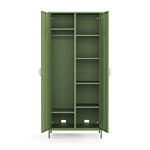 Pera Metal Elbise Dolabı, Soyunma Dolabı, İki Kapılı, 80,50 X 50 X 189,50 Cm - Ral 6011 Yeşil