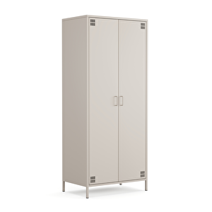 Pera Metal Elbise Dolabı, Soyunma Dolabı, İki Kapılı, 80,50 X 50 X 189,50 Cm - Bej Rengi