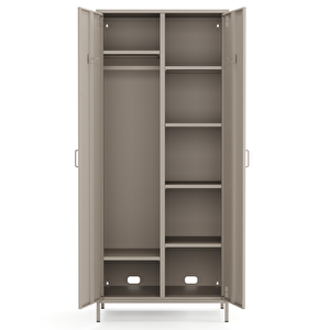 Pera Metal Elbise Dolabı, Soyunma Dolabı, İki Kapılı, 80,50 X 50 X 189,50 Cm - Bej Rengi