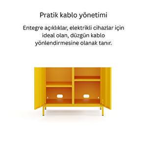 Pera Metal Elbise Dolabı, Soyunma Dolabı, İki Kapılı, 80,50 X 50 X 189,50 Cm - Ral 1018 Sarı