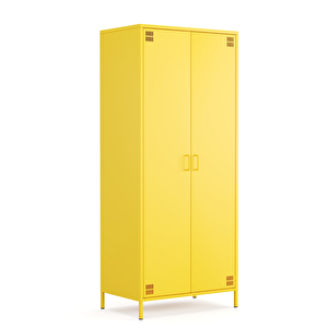 Pera Metal Elbise Dolabı, Soyunma Dolabı, İki Kapılı, 80,50 X 50 X 189,50 Cm - Ral 1018 Sarı Ral 1018