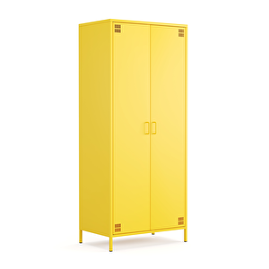 Pera Metal Elbise Dolabı, Soyunma Dolabı, İki Kapılı, 80,50 X 50 X 189,50 Cm - Ral 1018 Sarı