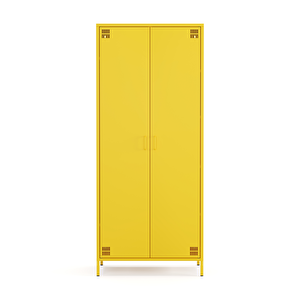 Pera Metal Elbise Dolabı, Soyunma Dolabı, İki Kapılı, 80,50 X 50 X 189,50 Cm - Ral 1018 Sarı