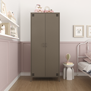Pera Metal Elbise Dolabı, Soyunma Dolabı, İki Kapılı, 80,50 X 50 X 189,50 Cm - Ral 7039 Antrasit Ral 7039