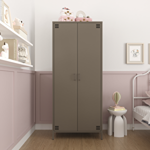 Pera Metal Elbise Dolabı, Soyunma Dolabı, İki Kapılı, 80,50 X 50 X 189,50 Cm - Ral 7039 Antrasit Ral 7039