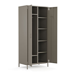 Pera Metal Elbise Dolabı, Soyunma Dolabı, İki Kapılı, 80,50 X 50 X 189,50 Cm - Ral 7039 Antrasit