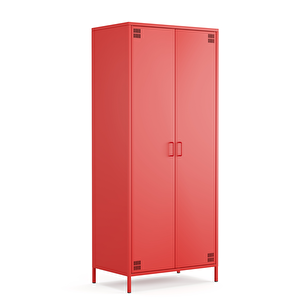 Pera Metal Elbise Dolabı, Soyunma Dolabı, İki Kapılı, 80,50 X 50 X 189,50 Cm - Ral 3020 Kırmızı Ral 3020