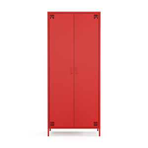 Pera Metal Elbise Dolabı, Soyunma Dolabı, İki Kapılı, 80,50 X 50 X 189,50 Cm - Ral 3020 Kırmızı